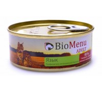 BioMenu ADULT Консервы для кошек мясной паштет с Языком 95%-МЯСО. Вес: 100 г