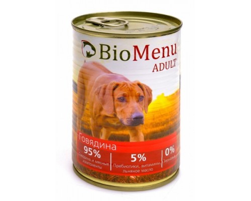 BioMenu ADULT Консервы для собак Говядина 95%-МЯСО. Вес: 100 г