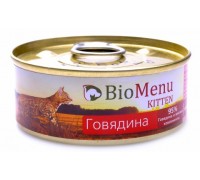 BioMenu KITTEN Консервы для котят мясной паштет с Говядиной 95%-МЯСО 100 г