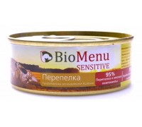 BioMenu SENSITIVE Консервы для кошек мясной паштет с Перепелкой 95%-МЯСО. Вес: 100 г