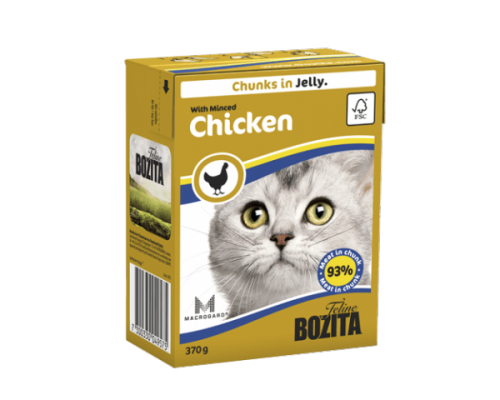 Bozita super premium Кусочки в ЖЕЛЕ для кошек с рубленной курицей (Minced Chicken). Вес: 370 г