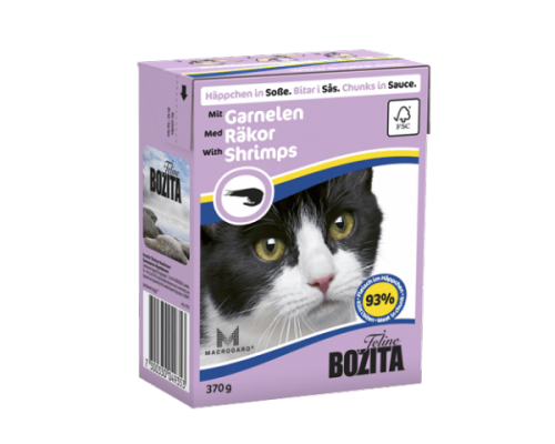 Bozita super premium Кусочки в СОУСЕ для кошек с креветками (Shrimps). Вес: 370 г