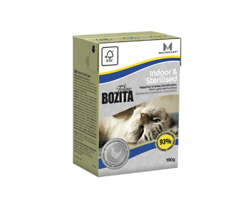 Bozita super premium Кусочки в желе для Домашних и стерилизованных кошек с курицей (Indoor&Sterilised). Вес: 190 г