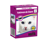 Bozita super premium Кусочки в ЖЕЛЕ для кошек c лососем и моллюском (with Salmon & Clam) 370 г