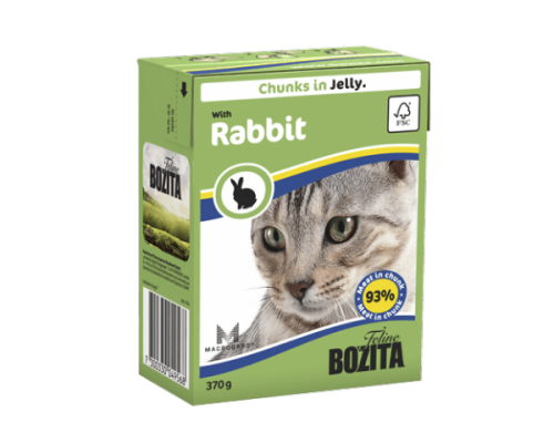 Bozita super premium Кусочки в ЖЕЛЕ для кошек с кроликом (Rabbit). Вес: 370 г