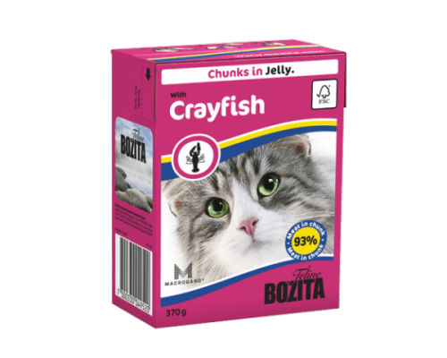 Bozita super premium Кусочки в желе для кошек с лангустом (with Crayfish). Вес: 370 г