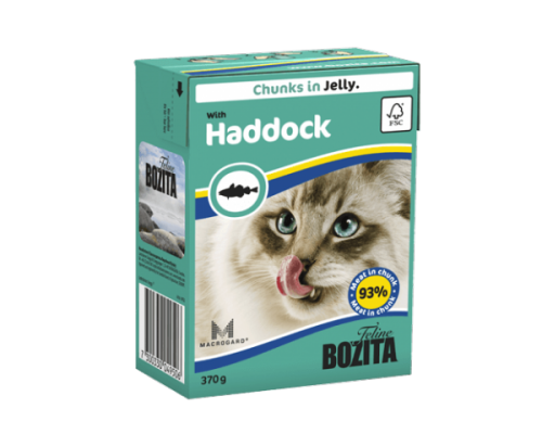 Bozita super premium Кусочки в желе для кошек с морской рыбой (with Haddock). Вес: 370 г