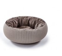Curver PetLife Лежак для животных "Вязанный комфорт" с подушкой, D54*20.2 см дымчато-бежевый