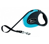 FLEXI Рулетка-ремень для собак, 5м, до 25 кг, черно-голубая (Collection M tape 5m black/blue) (Флекси)