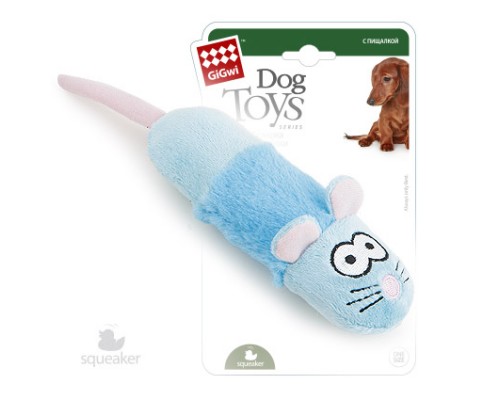 GiGwi Игрушка для собак Мышка с пищалкой 19 см