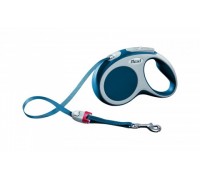 FLEXI Рулетка-ремень для собак до 15кг, 5м, голубая (Vario S tape 5m blue) (Флекси)