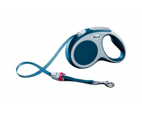 FLEXI Рулетка-ремень для собак до 15кг, 5м, голубая (Vario S tape 5m blue) (Флекси)