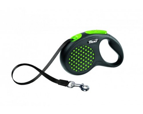 FLEXI Рулетка-ремень для собак до 15кг, 5м, зеленая (Design S Tape, 5 m, green) (Флекси)