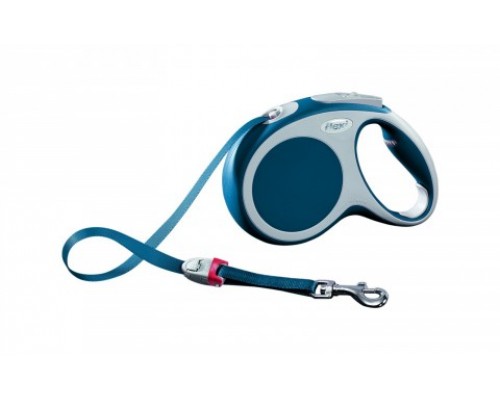 FLEXI Рулетка-ремень для собак до 25кг, 5м, голубая (Vario M tape 5m blue) (Флекси)