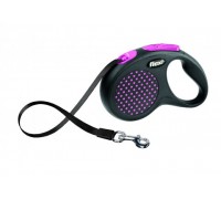 FLEXI Рулетка-ремень для собак до 50 кг, 5м, розовая (Design M-L Tape 5 m, pink) (Флекси)
