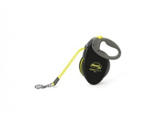 FLEXI Рулетка-ремень для собак до 50кг, 8м (GIANT L Neon tape), черная+неон (Флекси)