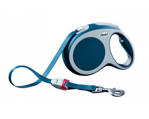 FLEXI Рулетка-ремень для собак до 60кг, 5м, голубая (Vario L tape 5m blue) (Флекси)