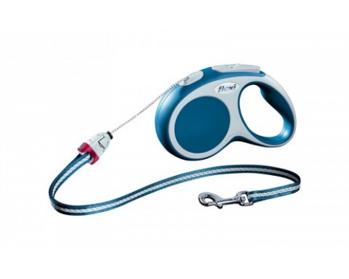 FLEXI Рулетка-трос для собак до 12кг, 5м, голубая (Vario S cord 5m blue) (Флекси)
