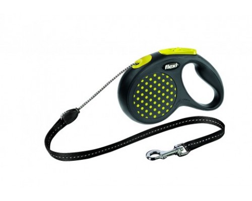 FLEXI Рулетка-трос для собак до 12кг, 5м, желтая (Design S Cord 5 m, yellow) (Флекси)