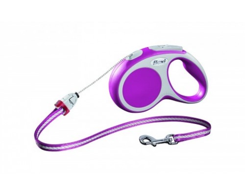 FLEXI Рулетка-трос для собак до 12кг, 5м, розовая (Vario S cord 5m pink) (Флекси)