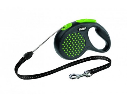 FLEXI Рулетка-трос для собак до 20кг, 5м, зеленая (Design M Cord 5 m, green) (Флекси)