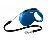 FLEXI Рулетка-трос для собак до 20кг, 8м, голубая (New Classic M cord blue) (Флекси)