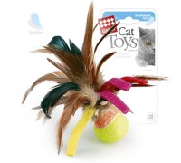 GiGwi Игрушка для кошек Мячик с перьями 6 см