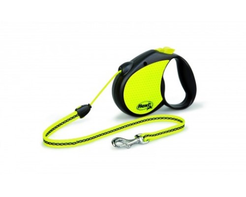 FLEXI Рулетка-трос светоотражающая для собак до 20кг, 5м (Neon Reflect M cord 5m) (Флекси)