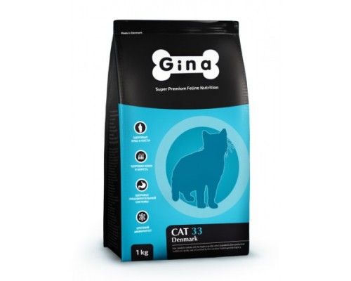 Gina DENMARK CAT ACTIVE Корм сухой для активных и выставочных кошек (Джина). Вес: 1 кг