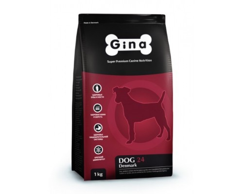 Gina DENMARK DOG-24 Корм сухой для аллергичных собак Ягненок с Рисом (Джина). Вес: 1 кг