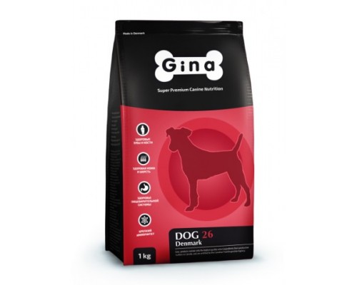 Gina DENMARK DOG 26 Корм сухой для Выставочных и активных собак (Джина). Вес: 18 кг
