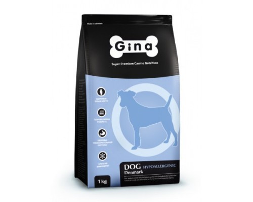 Gina DENMARK DOG Hypoallergenic Корм гипоаллергенный сухой для собак Утка (Джина). Вес: 1 кг