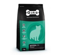 Gina DENMARK KITTEN-33 Корм сухой для КОТЯТ беременнных и кормящих кошек (Джина). Вес: 1 кг