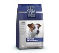 Gina ELITE DOG  Корм сухой для взрослых собак с Белой рыбой и рисом (Джина Adult Dog White fish & Rice). Вес: 3 кг