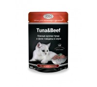 Gina TUNA&BEEF Нежные кусочки тунца и филе говядины в соусе пауч (Джина)