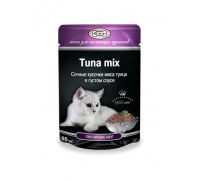 Gina TUNA MIX Сочные кусочки мяса тунца в густом соусе пауч (Джина). Вес: 85 г