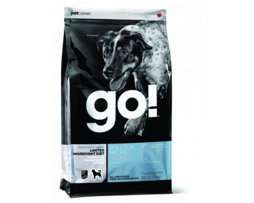 GO! Беззерновой для щенков и собак с минтаем для чувстительного пищеварения (Sensitivity + Shine LID Pollock Dog Recipe, Grain Free, Potato Free). Вес: 1,59 кг