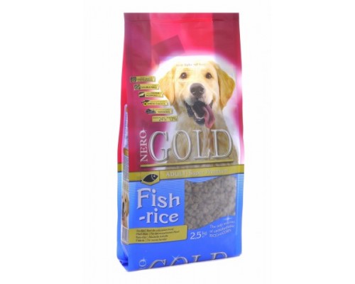 NERO GOLD Для Взрослых собак: Рыбный коктейль, рис и овощи (Fish&Rice). Вес: 2,5 кг