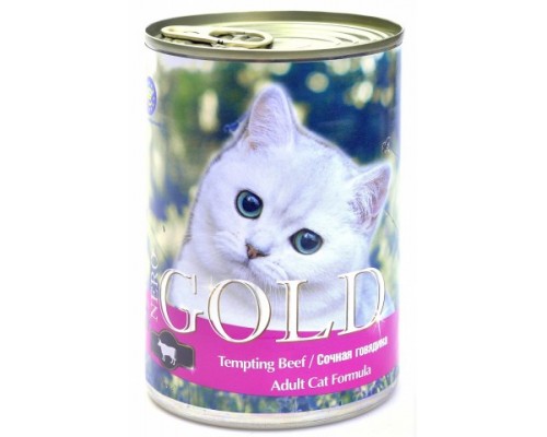 NERO GOLD Консервы для кошек "Сочная говядина" (Tempting Beef). Вес: 410 г