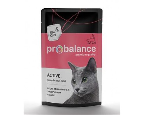 ProBalance Active корм консервированный для активных кошек (пауч). Вес: 85 г