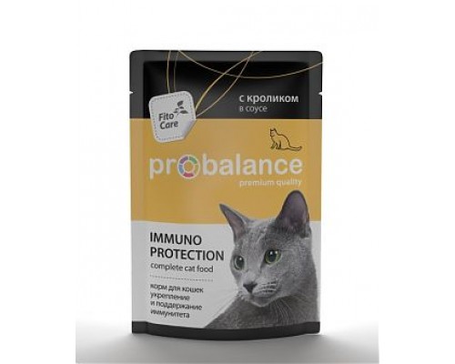 ProBalance ADULT Immuno Protection корм консервированный для кошек с кроликом в соусе. Защита и поддержание иммунитета (пауч). Вес: 85 г