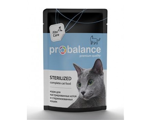 ProBalance Sterilized корм консервированный для кастрированных котов и стерилизованных кошек (пауч). Вес: 85 г