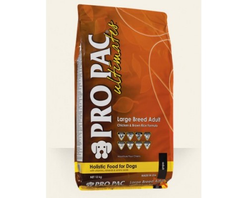 PRO PAC Ultimates Large Breed Adult Chicken & Brown Rice сухой корм для взрослых собак крупных и гигантских пород (лардж брит эдалт). Вес: 12 кг