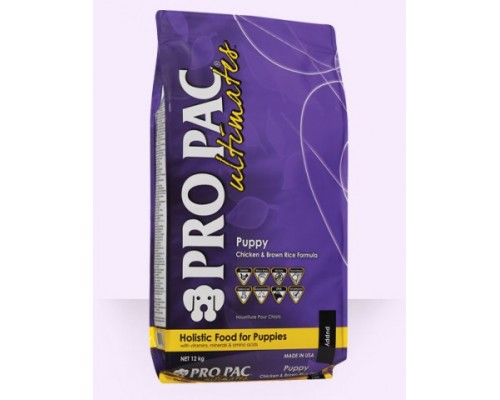 PRO PAC Ultimates Puppy Chicken & Brown Rice сухой корм для щенков (паппи чикен/браун рис). Вес: 12 кг