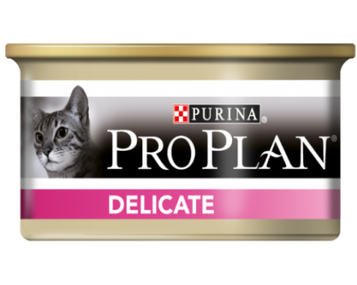 Pro Plan Delicate для взрослых кошек с чувствительной системой пищеварения консервы мусс индейка (Про План). Вес: 85 г