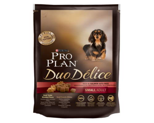 Pro Plan Duo Delice Small & Mini Лосось с рисом для взрослых собак мелких и карликовых пород Про План Делис. Вес: 700 г