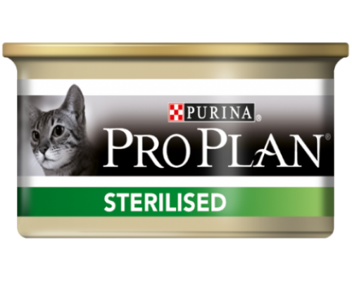 Pro Plan Sterilised консервы для взрослых кошек кастрированных / стерилизованных тунец и лосось (Про План). Вес: 85 г