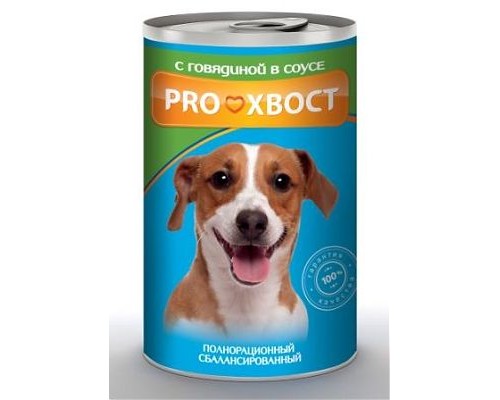 ProХвост консервы для собак говядина (банка). Вес: 415 г