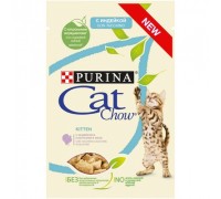 PURINA CAT CHOW пауч для котят кусочки в желе индейка, кабачок (Кэт Чау). Вес: 85 г
