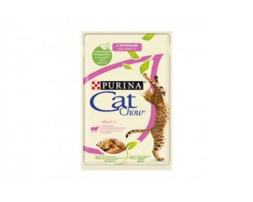 PURINA CAT CHOW пауч для кошек кусочки в желе ягненок, зеленая фасоль (Кэт Чау). Вес: 85 г